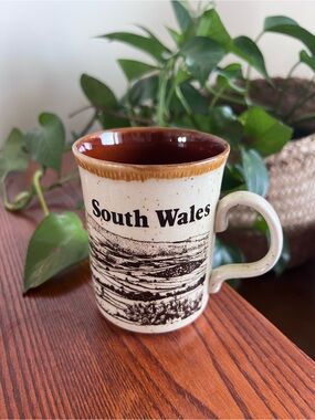 South Wales Ceramic Mug with Brown Interior